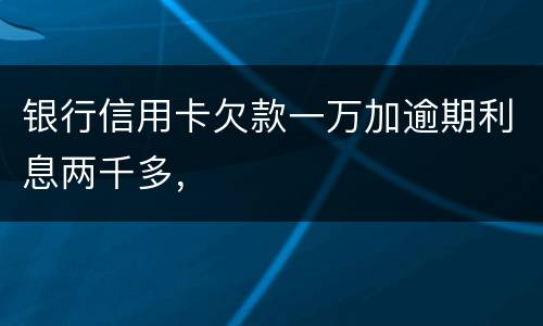 银行信用卡欠款一万加逾期利息两千多，