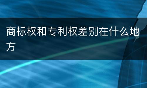 商标权和专利权差别在什么地方