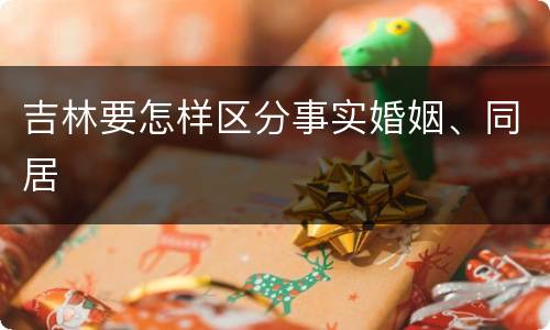 吉林要怎样区分事实婚姻、同居