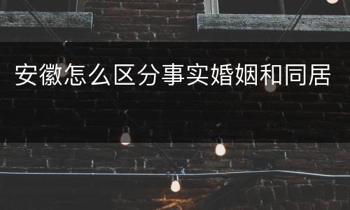 安徽怎么区分事实婚姻和同居