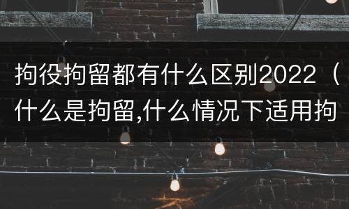 拘役拘留都有什么区别2022（什么是拘留,什么情况下适用拘留）