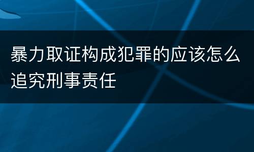 暴力取证构成犯罪的应该怎么追究刑事责任