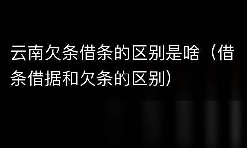云南欠条借条的区别是啥（借条借据和欠条的区别）