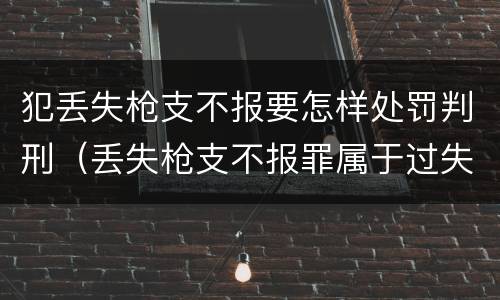 犯丢失枪支不报要怎样处罚判刑（丢失枪支不报罪属于过失犯罪吗）