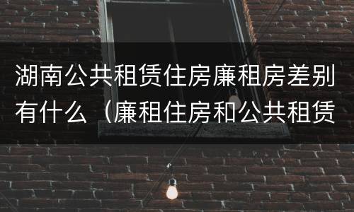 湖南公共租赁住房廉租房差别有什么（廉租住房和公共租赁住房的区别）