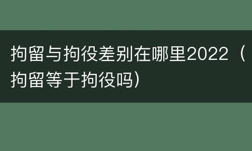 拘留与拘役差别在哪里2022（拘留等于拘役吗）