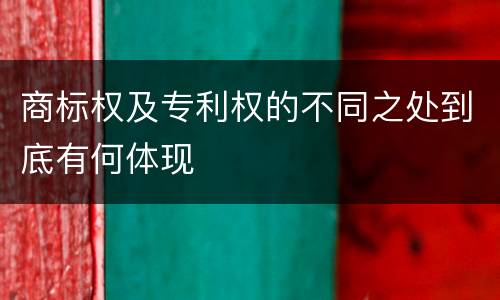 商标权及专利权的不同之处到底有何体现