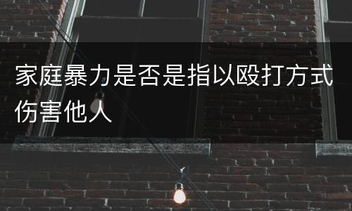 家庭暴力是否是指以殴打方式伤害他人