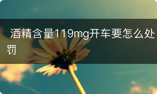  酒精含量119mg开车要怎么处罚