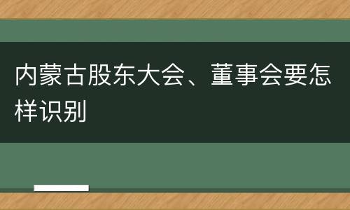 内蒙古股东大会、董事会要怎样识别