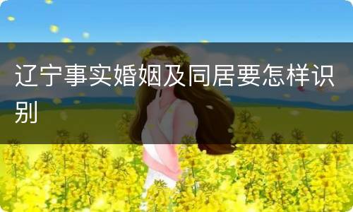 辽宁事实婚姻及同居要怎样识别