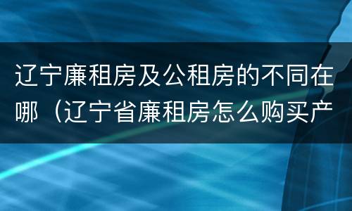 辽宁廉租房及公租房的不同在哪（辽宁省廉租房怎么购买产权）