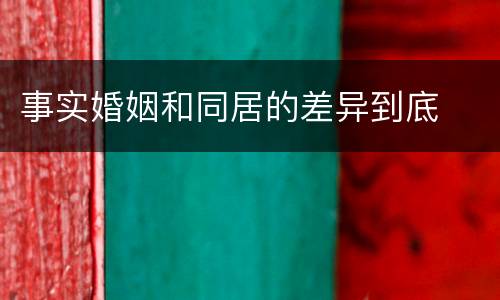 事实婚姻和同居的差异到底
