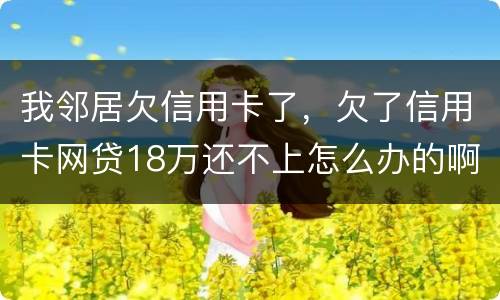 我邻居欠信用卡了，欠了信用卡网贷18万还不上怎么办的啊