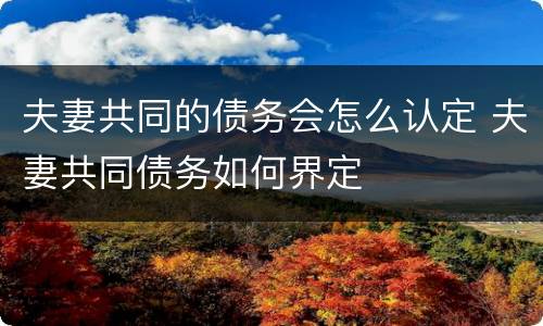 夫妻共同的债务会怎么认定 夫妻共同债务如何界定