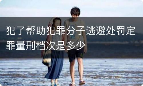 犯了帮助犯罪分子逃避处罚定罪量刑档次是多少