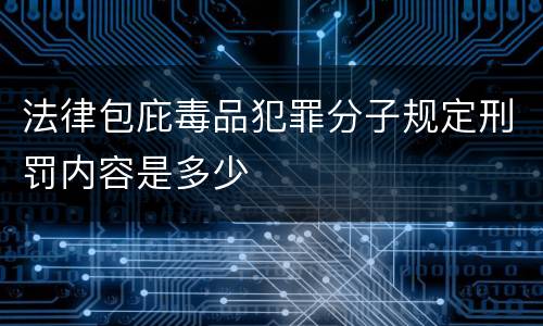 法律包庇毒品犯罪分子规定刑罚内容是多少