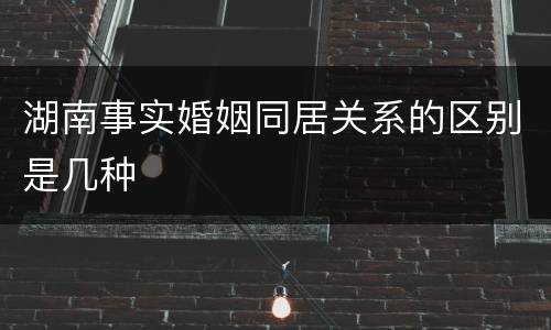 湖南事实婚姻同居关系的区别是几种