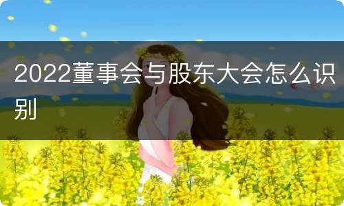 2022董事会与股东大会怎么识别