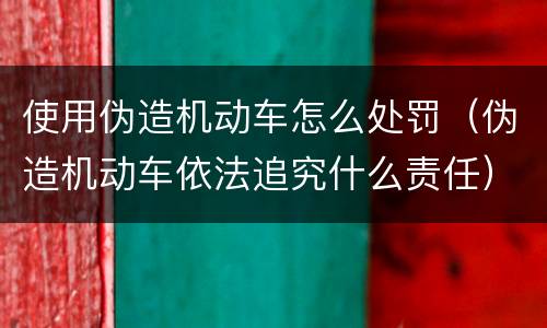 使用伪造机动车怎么处罚（伪造机动车依法追究什么责任）