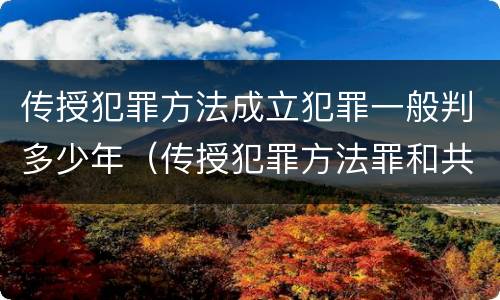 传授犯罪方法成立犯罪一般判多少年（传授犯罪方法罪和共同犯罪）