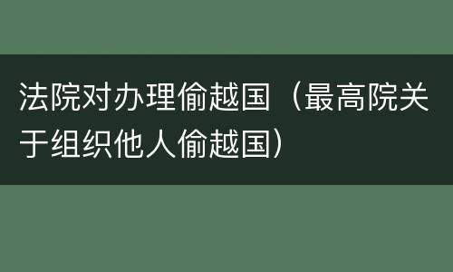 法院对办理偷越国（最高院关于组织他人偷越国）