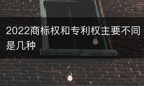 2022商标权和专利权主要不同是几种