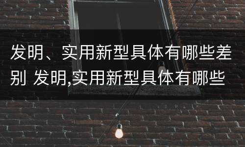发明、实用新型具体有哪些差别 发明,实用新型具体有哪些差别和不足