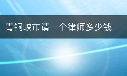 青铜峡市请一个律师多少钱