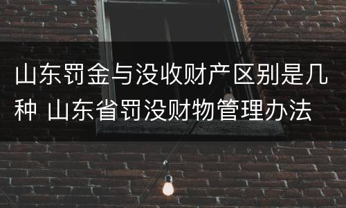 山东罚金与没收财产区别是几种 山东省罚没财物管理办法
