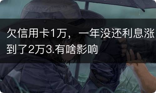 欠信用卡1万，一年没还利息涨到了2万3.有啥影响