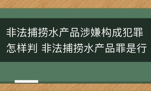 非法捕捞水产品涉嫌构成犯罪怎样判 非法捕捞水产品罪是行为犯吗