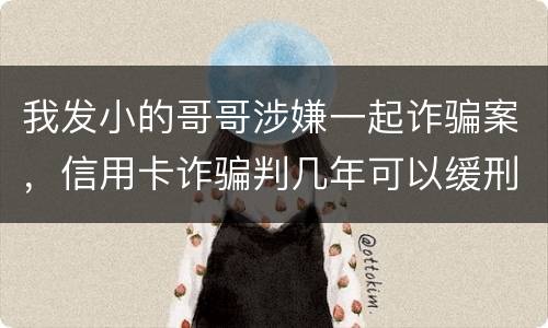 我发小的哥哥涉嫌一起诈骗案，信用卡诈骗判几年可以缓刑啊