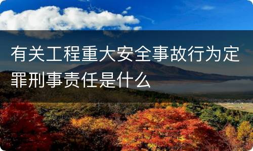 有关工程重大安全事故行为定罪刑事责任是什么