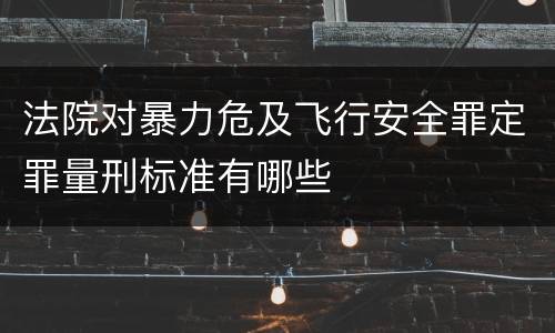 法院对暴力危及飞行安全罪定罪量刑标准有哪些
