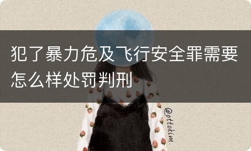 犯了暴力危及飞行安全罪需要怎么样处罚判刑