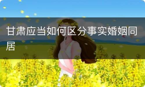 甘肃应当如何区分事实婚姻同居
