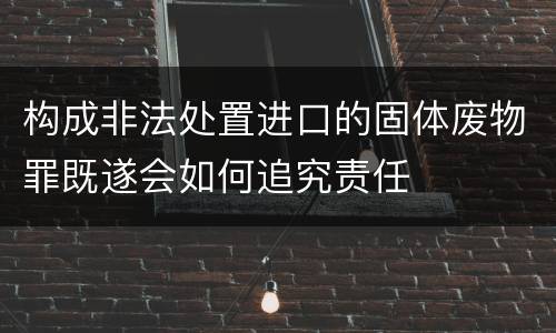 构成非法处置进口的固体废物罪既遂会如何追究责任