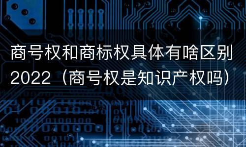 商号权和商标权具体有啥区别2022（商号权是知识产权吗）