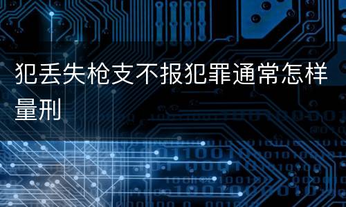 犯丢失枪支不报犯罪通常怎样量刑