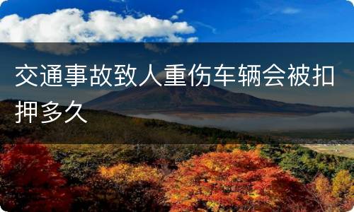 交通事故致人重伤车辆会被扣押多久