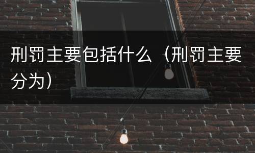 刑罚主要包括什么（刑罚主要分为）