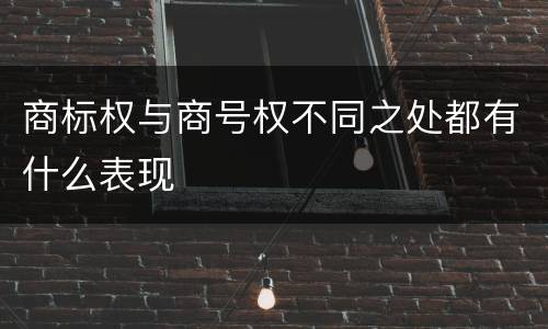 商标权与商号权不同之处都有什么表现