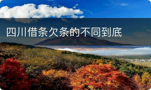 四川借条欠条的不同到底