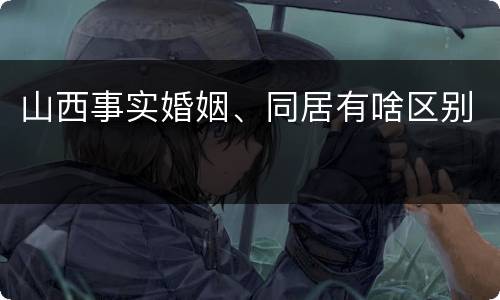 山西事实婚姻、同居有啥区别
