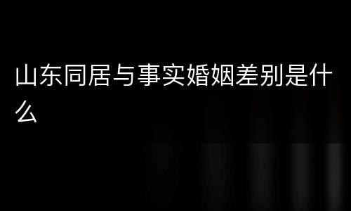 山东同居与事实婚姻差别是什么