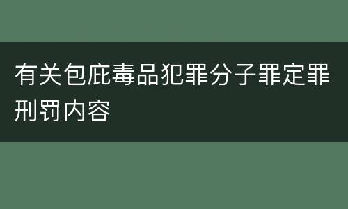 有关包庇毒品犯罪分子罪定罪刑罚内容