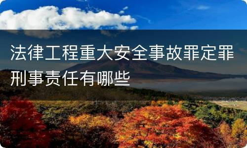 法律工程重大安全事故罪定罪刑事责任有哪些