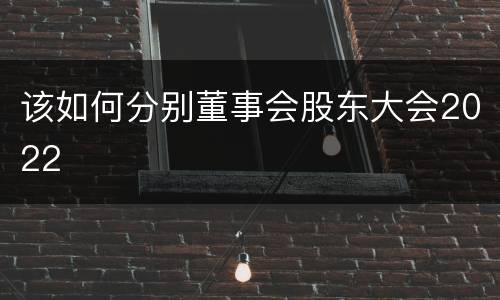 该如何分别董事会股东大会2022