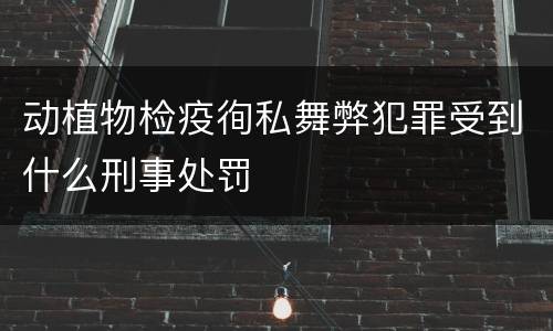 动植物检疫徇私舞弊犯罪受到什么刑事处罚